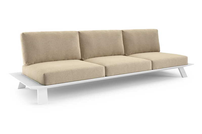 Cesano loungebank in wit aluminium met althea camel all weather Cosytica kussen