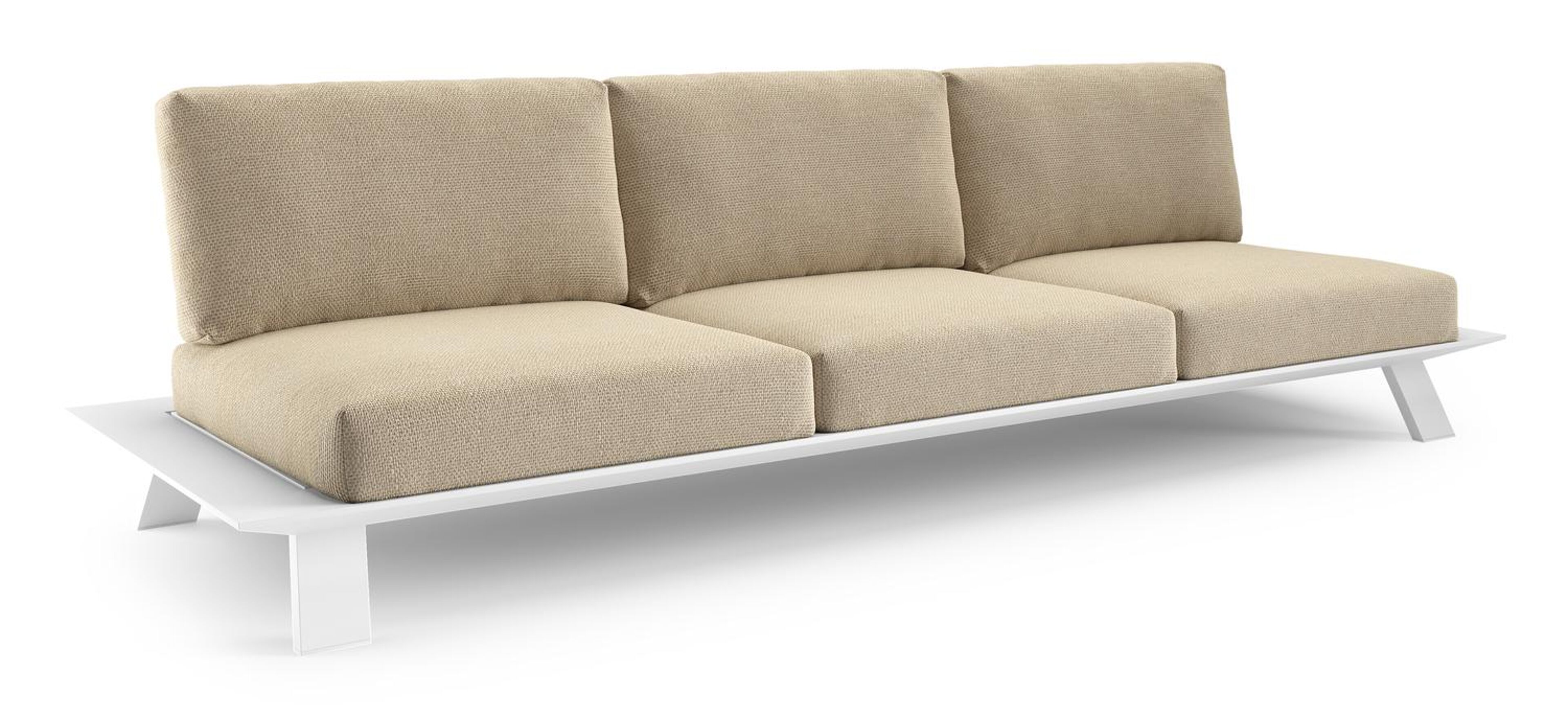 Cesano loungebank in wit aluminium met althea camel all weather Cosytica kussen