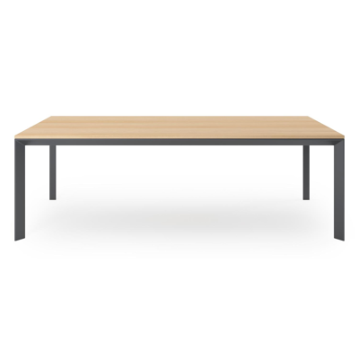 Malito tuintafel in zwart aluminium en teak - L 240 x B 100 x H 76,7 cm