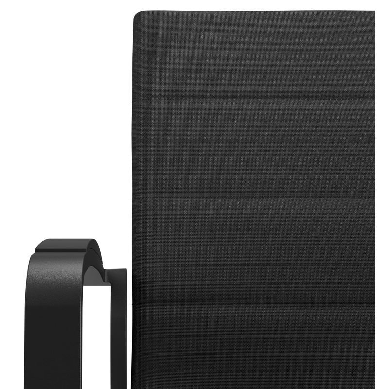 Lioni stapelbare tuinstoel in zwart aluminium en zwart luxe comfort textilene