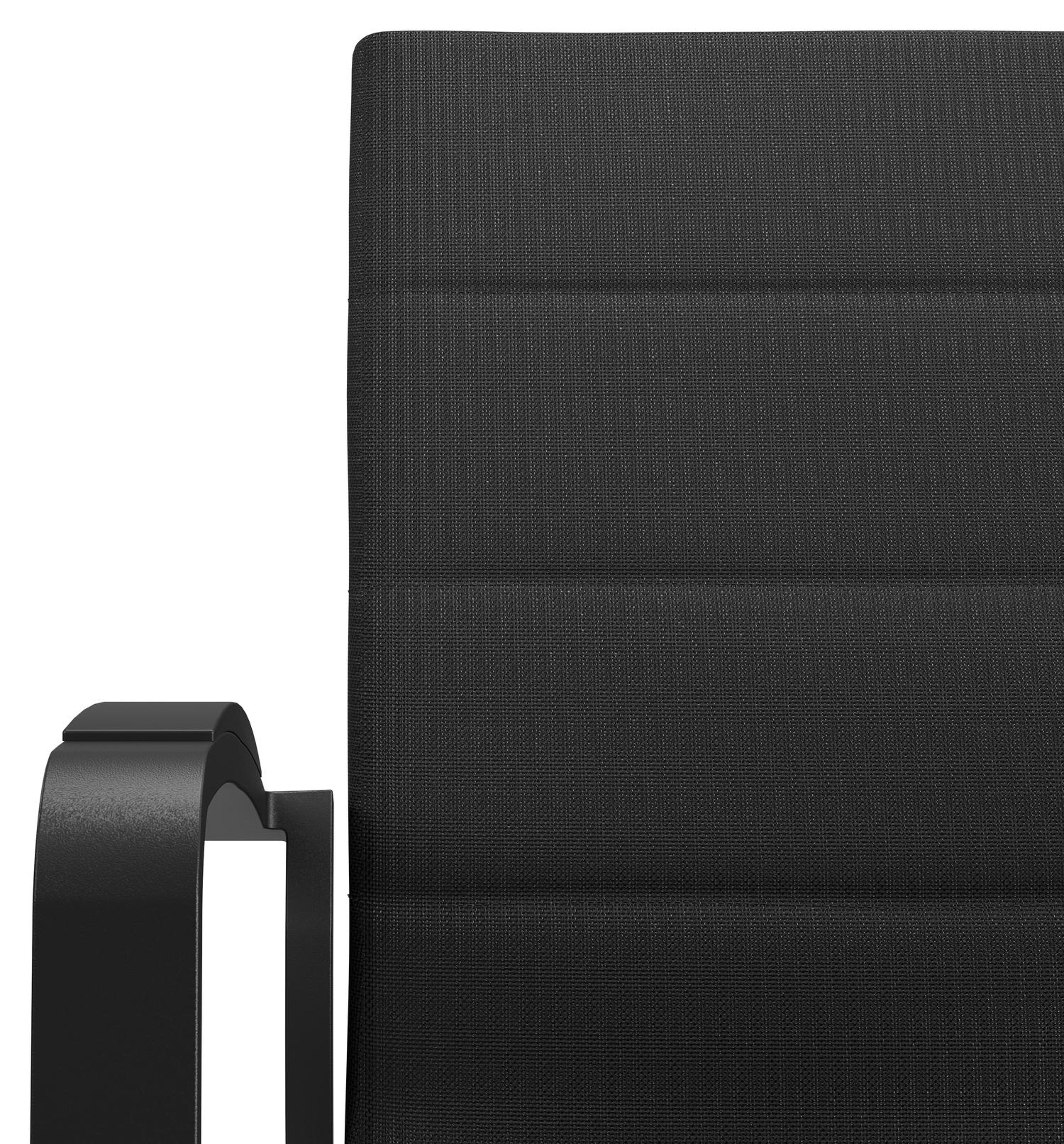 Lioni stapelbare tuinstoel in zwart aluminium en zwart luxe comfort textilene