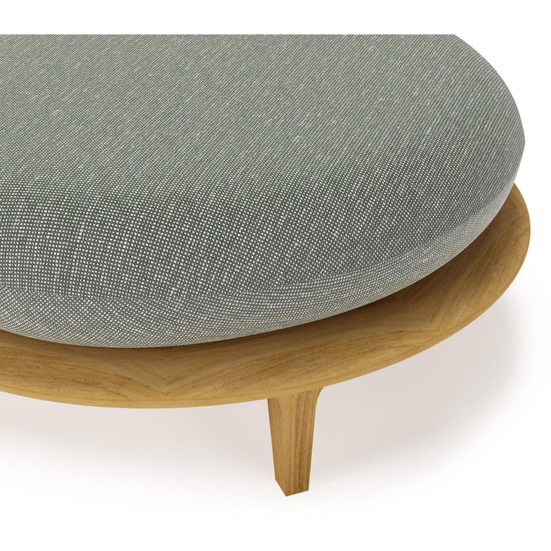 Bomero poef in teak met slow fern all weather sunbrella® luxe kussen