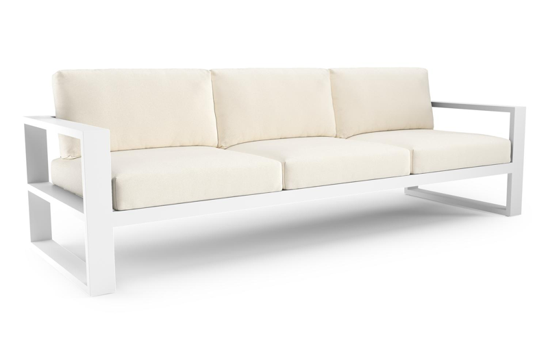 Verato loungebank in wit aluminium met natte white all weather sunbrella® luxe kussen