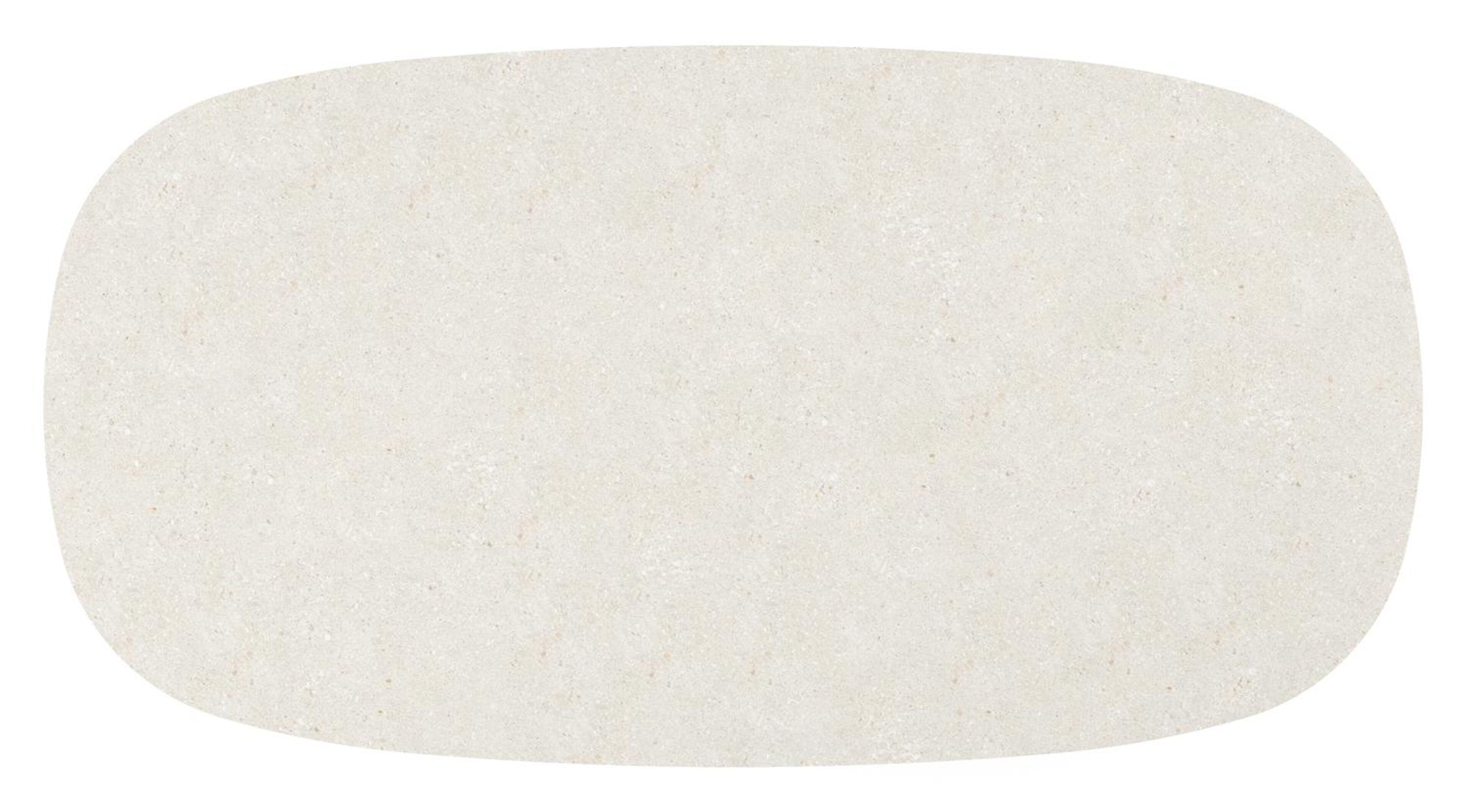 Table de jardin Amico bombo en aluminium blanc et céramique pleine Shilin - Lg. 210 x Lrg. 110 x Haut. 74 cm