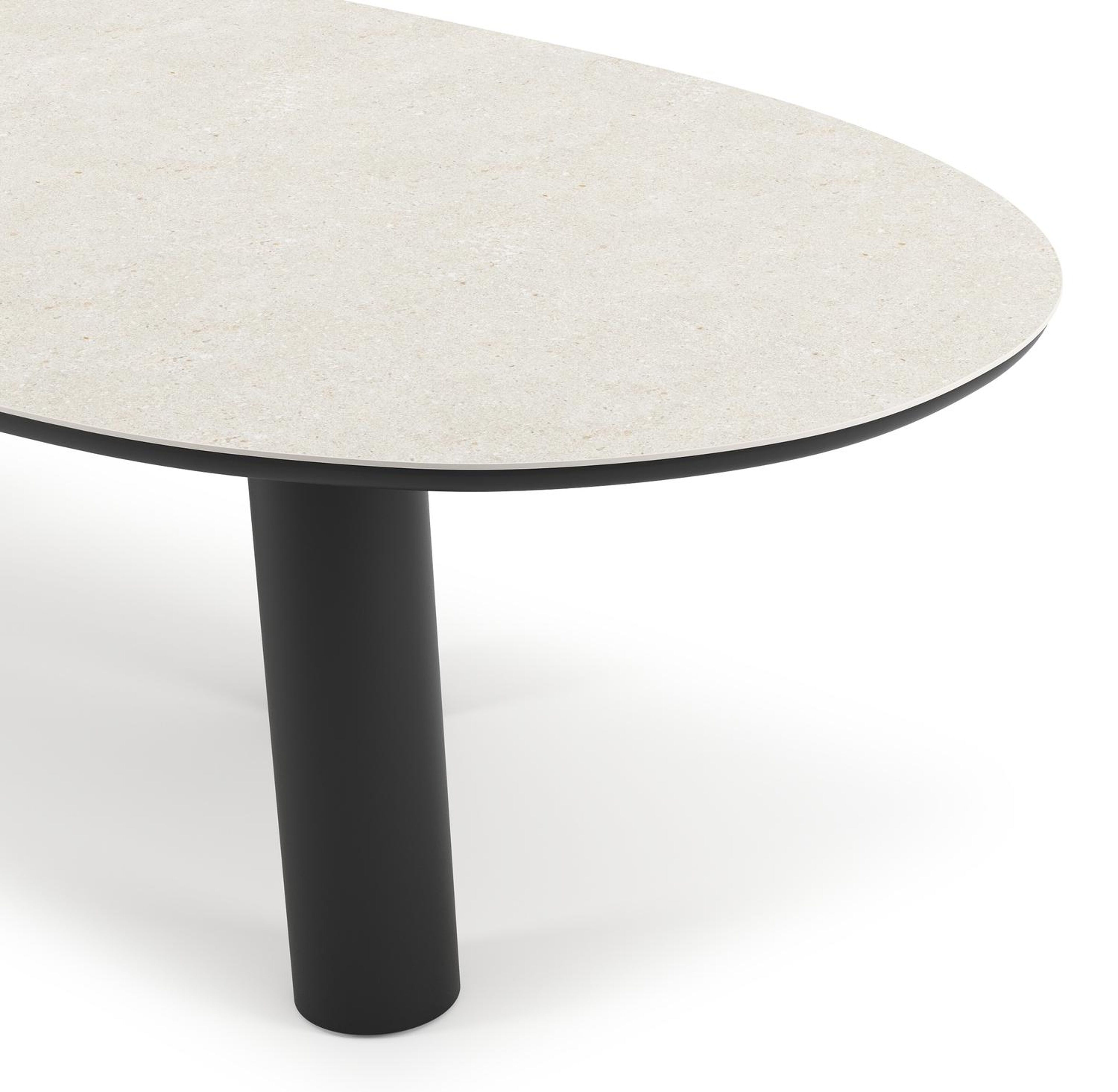 Organo tuintafel organisch in zwart aluminium en volkeramiek Shilin L 280 x B 120 x H 74 cm