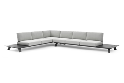 3-zit hoek links/rechts + 3-zit + zijtafels