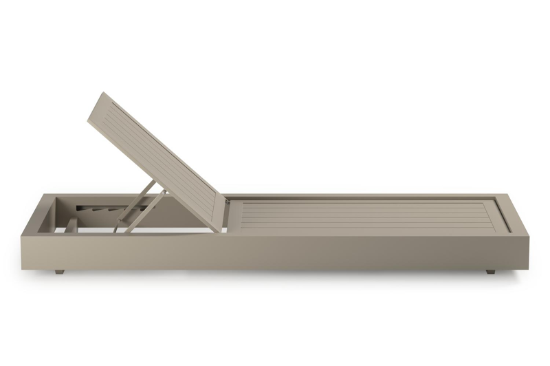 Como verstelbaar ligbed in beige aluminium met heritage papyrus all weather sunbrella® luxe