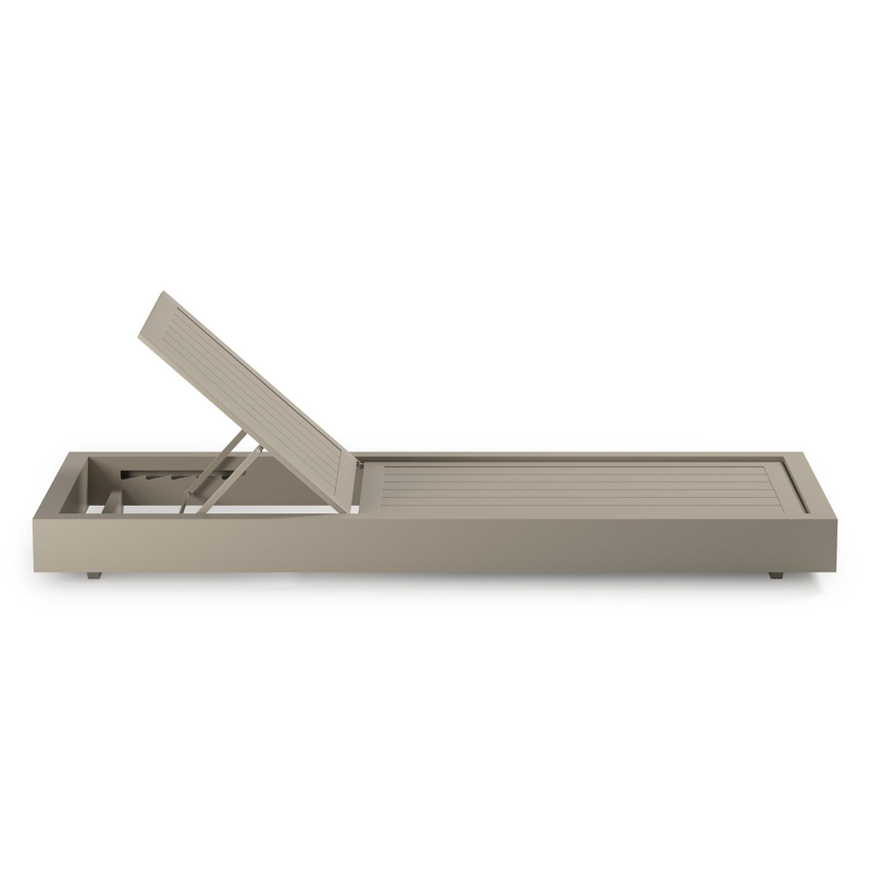 Como verstelbaar ligbed in beige aluminium met savane whisper all weather sunbrella® luxe