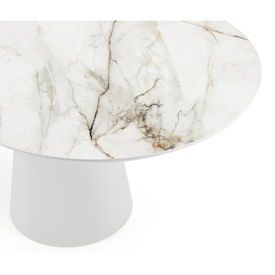 Donato tuintafel in wit aluminium en volkeramiek calacatta luxe - L 300 x B 110 x H 74 cm