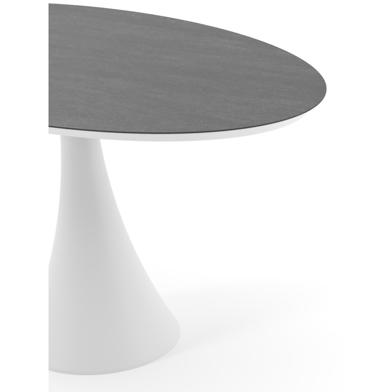 Fano tuintafel ovaal in wit aluminium en volkeramiek Basalt Black - L 140 x B 80 x H 74.5 cm