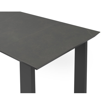 Table de bar Pagino en aluminium noir et céramique pleine calatorao - Lg 170 x Larg. 70 x H 106 cm