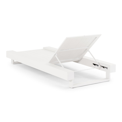 Nano verstelbaar ligbed in wit aluminium met lopi marble all weather sunbrella® luxe kussen