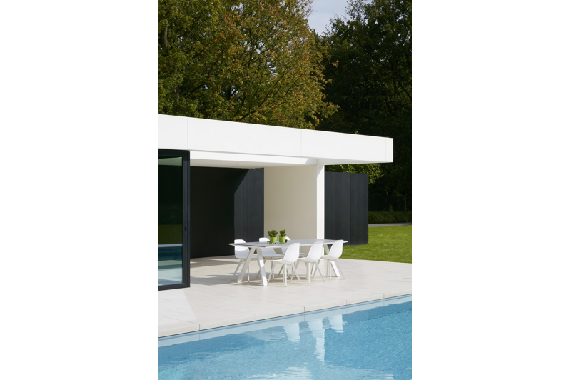 Cesano tafel wit-wit - aluminium met tafelblad in volkeramiek - L  x B