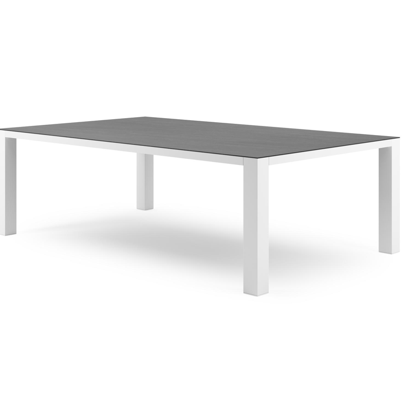 Nano XL tuintafel rechthoekig in wit aluminium en volkeramiek Basalt Black - L 240 x B 148 x H 75 cm