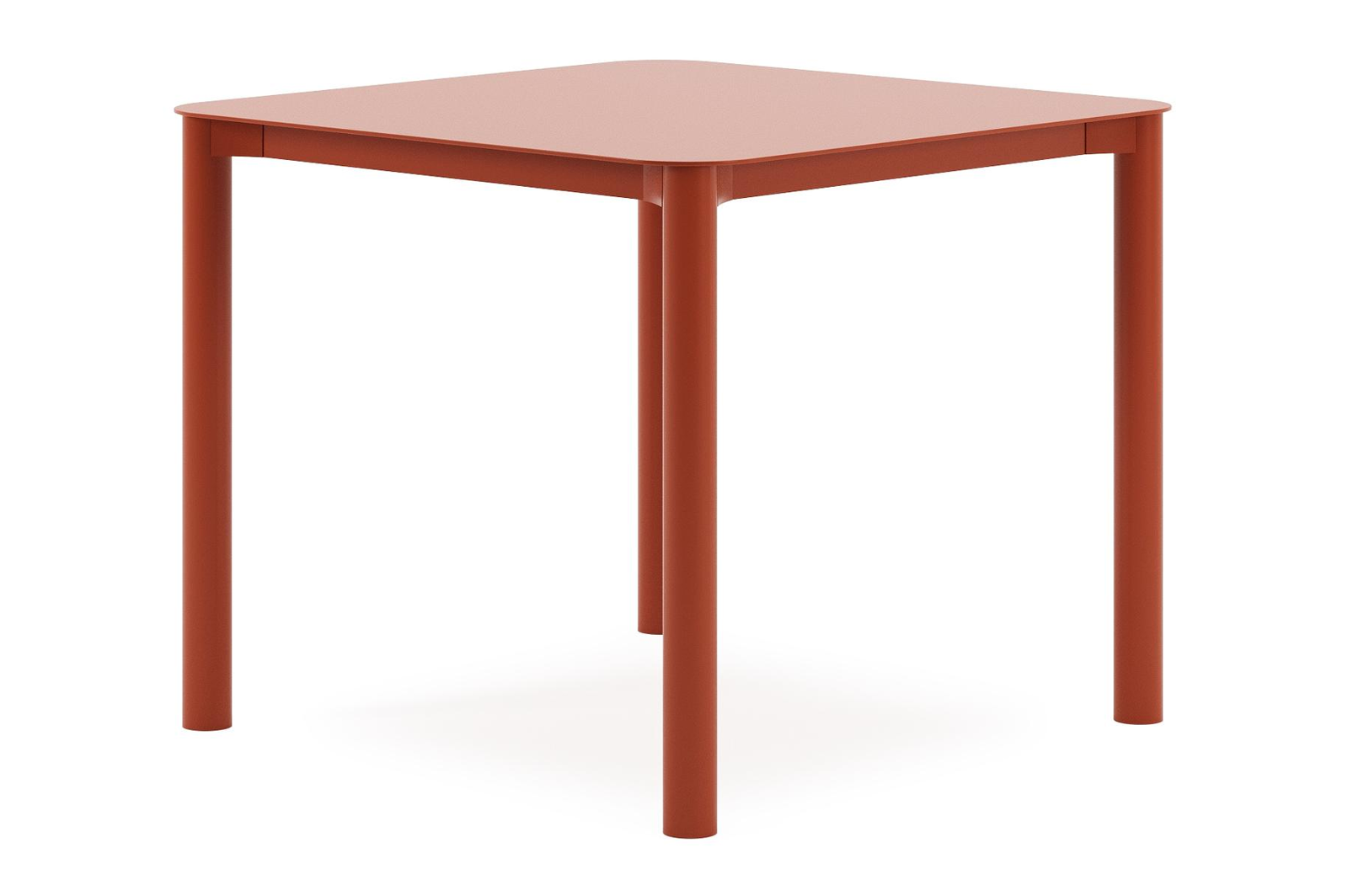 Table de jardin Orso carré arrondi en aluminium brun rouille - Lg. 90 x Lrg. 90 x Haut. 75 cm