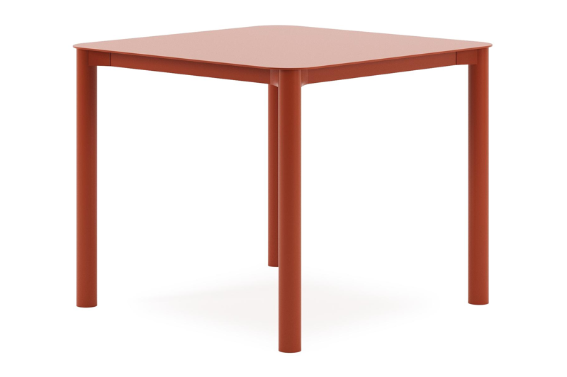 Orso tuintafel afgerond vierkant in roestbruin aluminium - L 90 x B 90 x H 75 cm