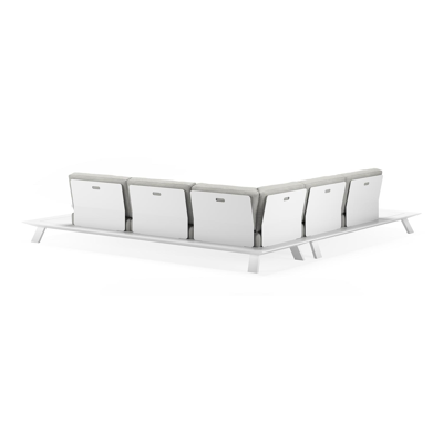 Cesano loungehoek in wit aluminium met tweed dune all weather sunbrella® luxe kussens