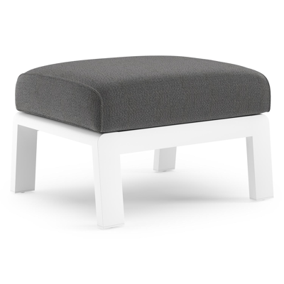 Cosenzo poef in wit aluminium met savane tornado all weather sunbrella® luxe kussen