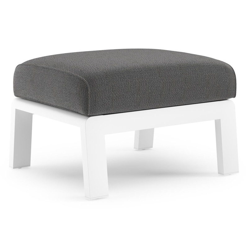 Cosenzo poef in wit aluminium met savane tornado all weather sunbrella® luxe kussen