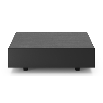 Table basse Como en aluminium noir et céramique pleine basalt black - Lg 70 x B 80 x H 20 cm