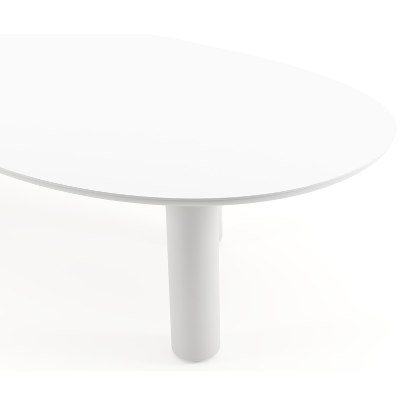 Amico tuintafel organisch in wit aluminium en volkeramiek Arctic White - L 320 x B 145 x H 73.5 cm