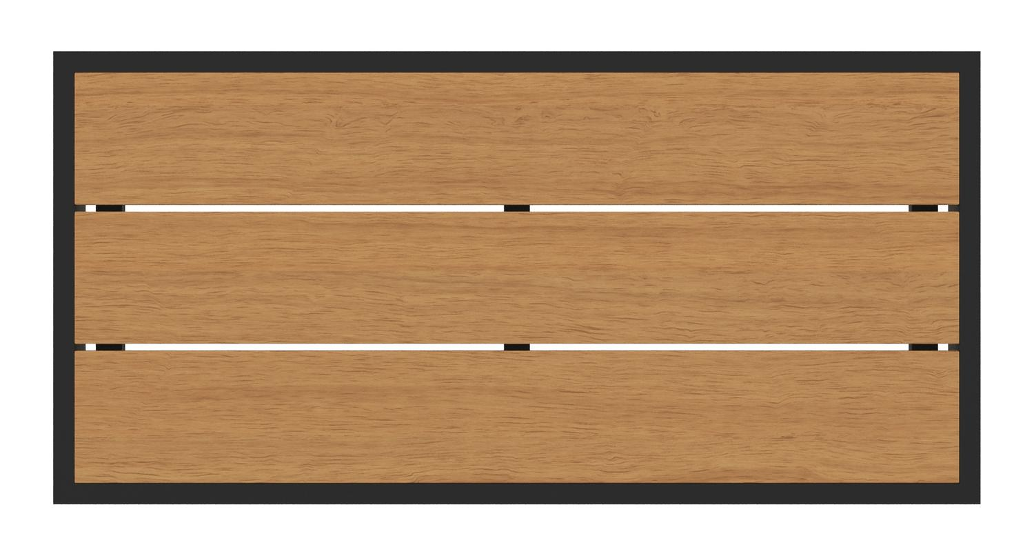 Caldela bijzettafel in zwart aluminium met polywood - L 70 x B 34 x H 31 cm