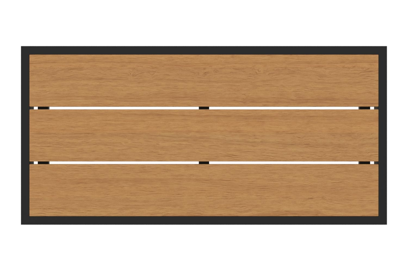 Caldela bijzettafel in zwart aluminium met polywood - L 70 x B 34 x H 31 cm