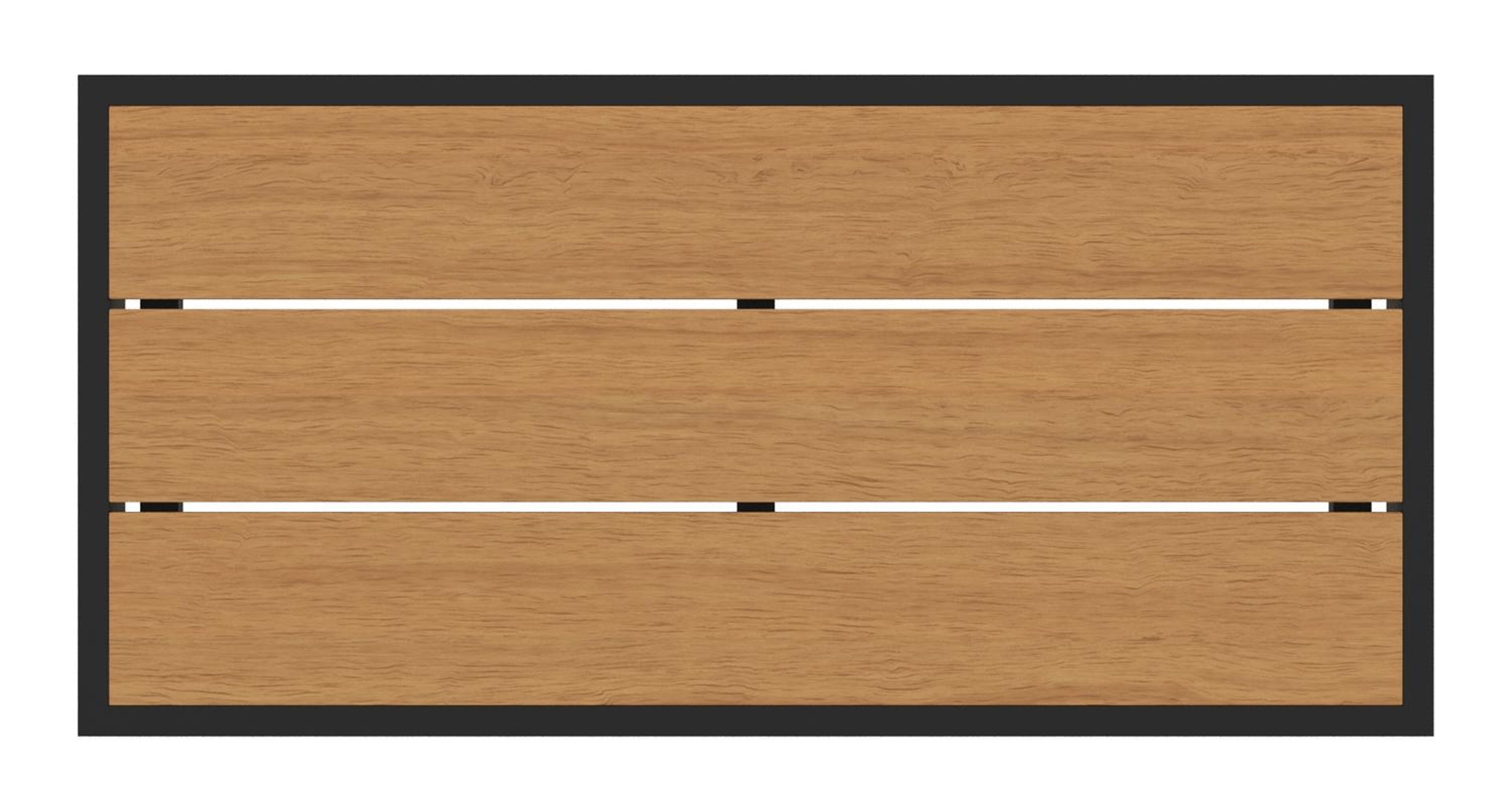 Table d'appoint Caldela en aluminium noir avec polywood - Lg. 70 x Lrg. 34 x Haut. 31 cm