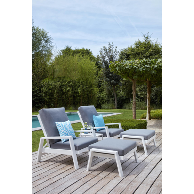 Veneto loungeset in wit aluminium met grijs weather+ softtouch kussens