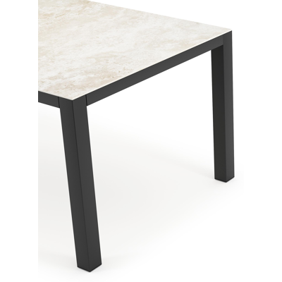 Table de jardin Como rectangulaire en aluminium noir et céramique pleine Rapolano Lg. 160 x Lrg. 100 cm