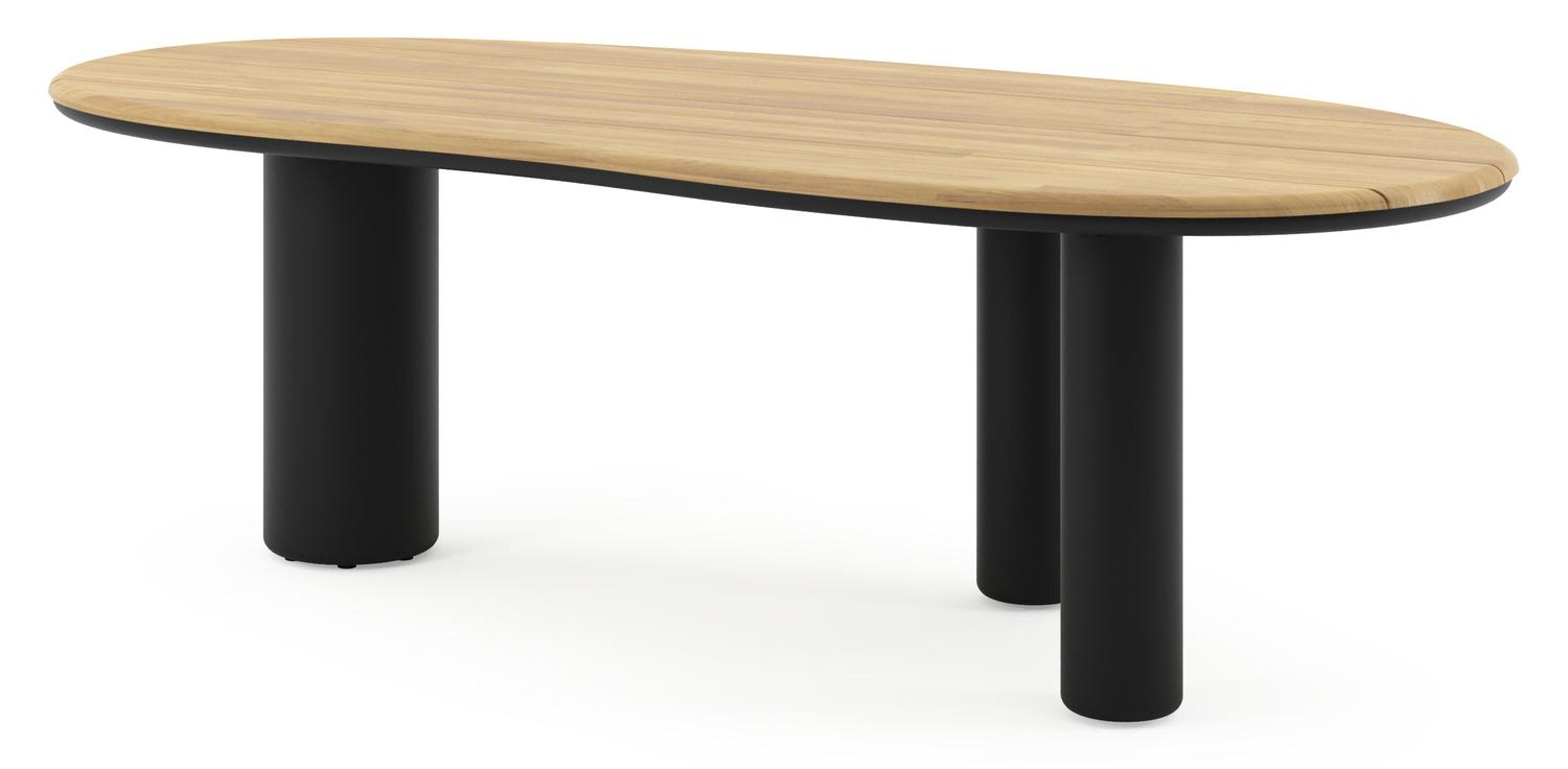 Amico tuintafel organisch in zwart aluminium en teak - L 240 x B 110 x H 73.5 cm