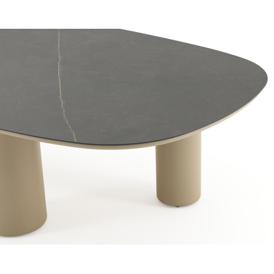 Amico tuintafel bombo xl in beige aluminium en volkeramiek Calatorao - L 270 x B 148 x H 73.5 cm