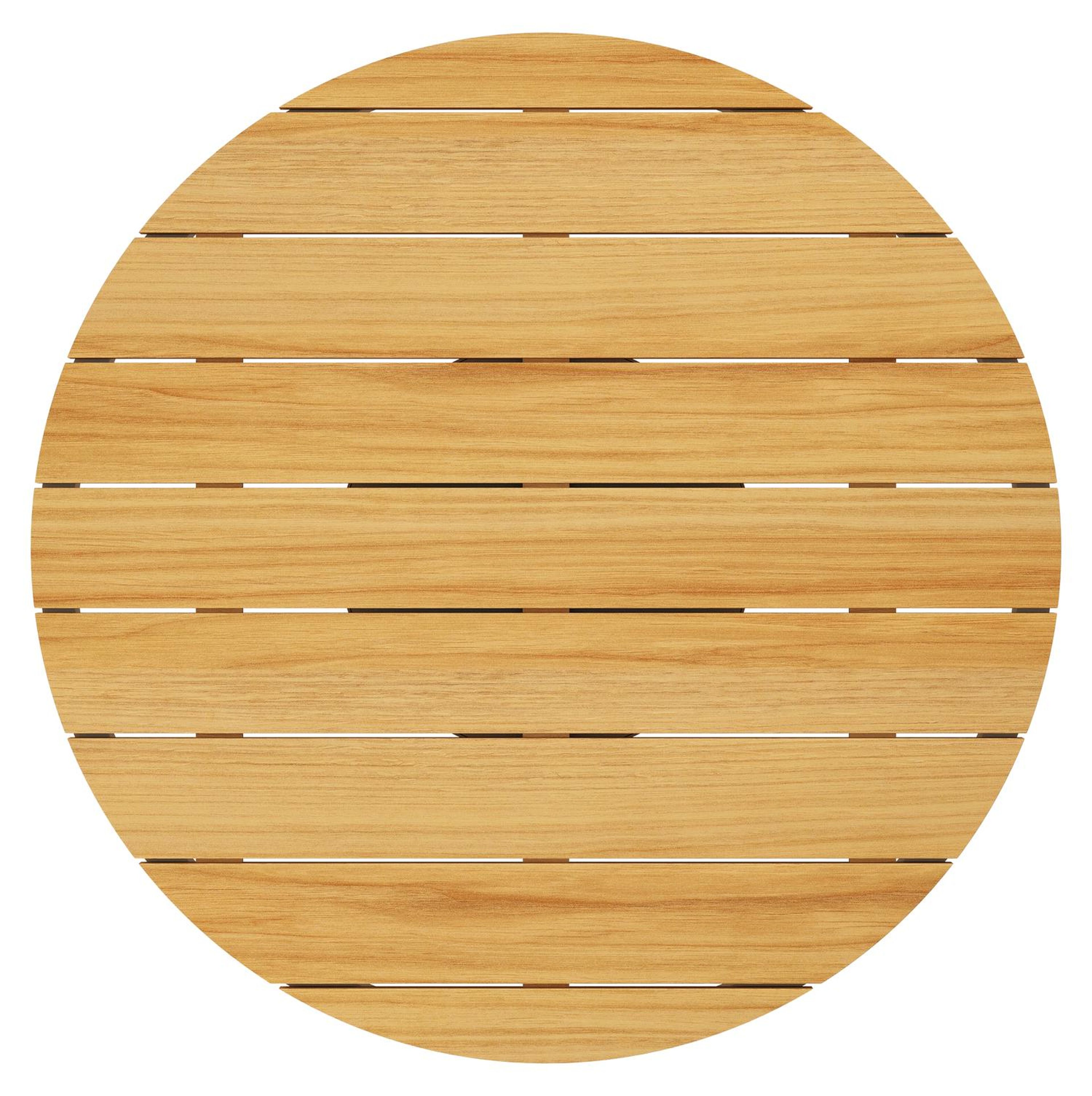 Amico loungetafel rond in beige aluminium en teak - Dia. 110 x H 28 cm