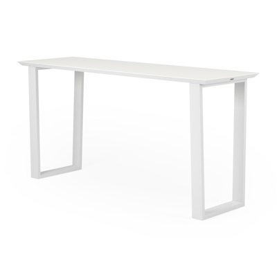 Table de jardin Pagino en aluminium blanc et céramique pleine arctic white - Lg 220 x Larg. 70 x H 106 cm