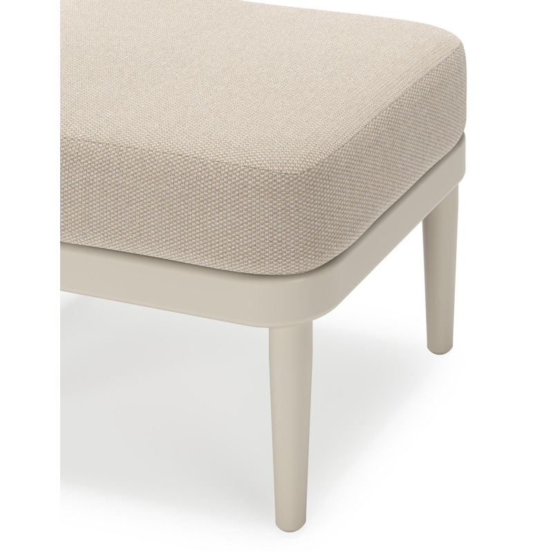 Pouf Orso en aluminium beige et coussins en all weather sunbrella® luxe Lopi Antique