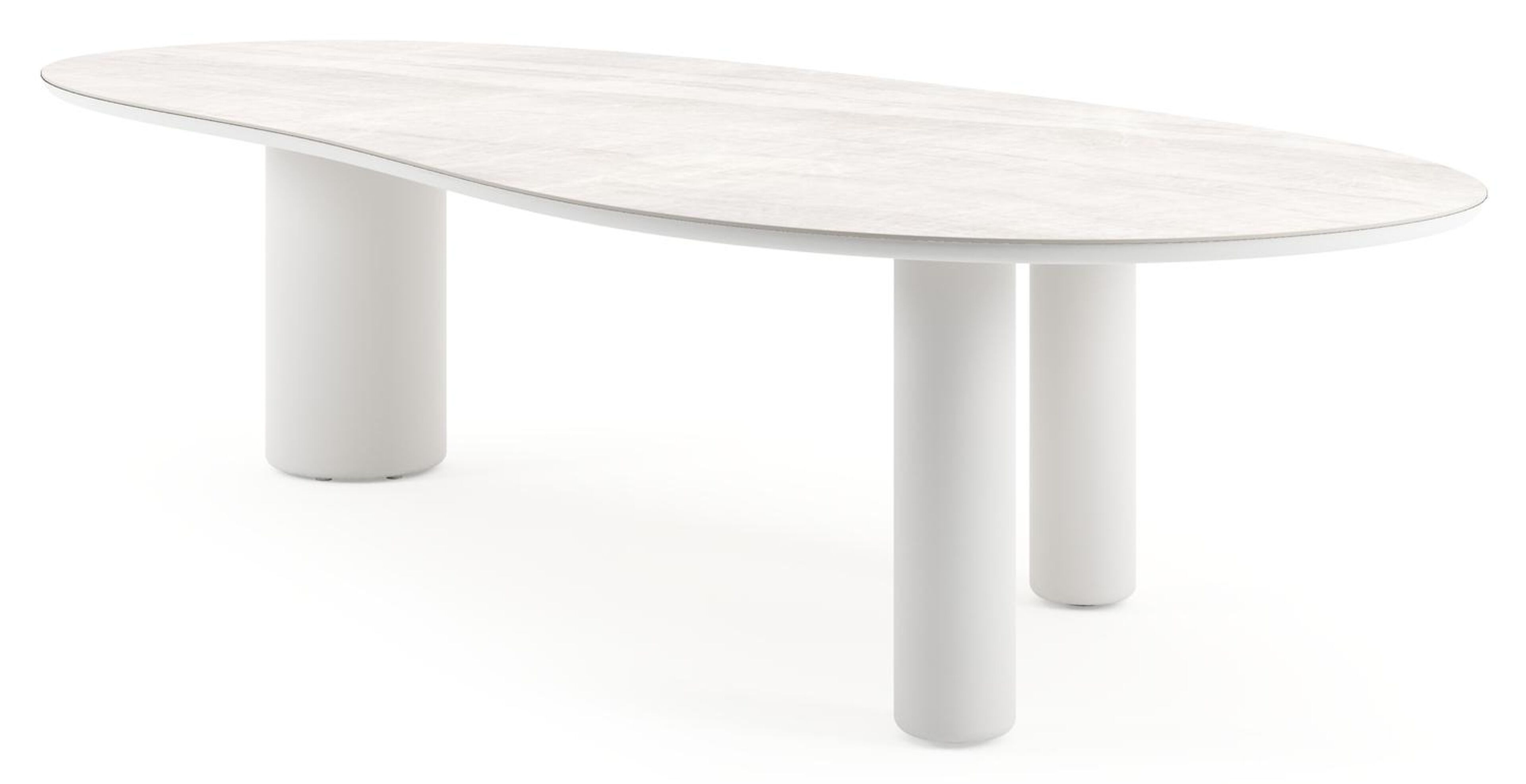 Amico tuintafel organisch in wit aluminium en volkeramiek Taj Mahal - L 320 x B 145 x H 74 cm