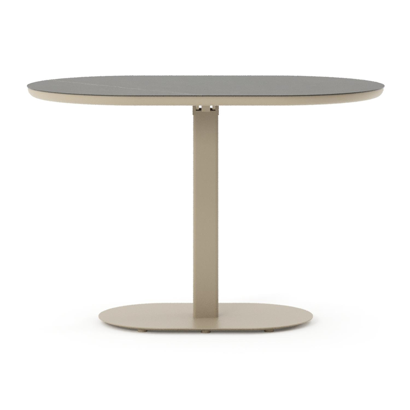 Teramo kantelbare tuintafel bombo in beige aluminium en volkeramiek Calatorao - L 110 x B 70 x H 74 cm