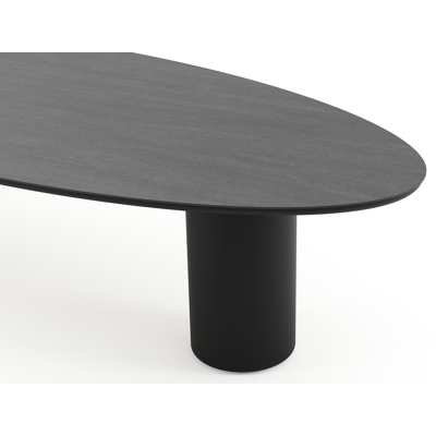 Amico tuintafel ovaal in zwart aluminium en volkeramiek Basalt Black - L 320 x B 130 x H 73.5 cm