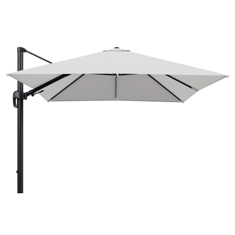 Rufina zweefparasol tiltfunctie in zwart aluminium en parasoldoek in All Weather Solica Soul Optik  - L1 300 x L2 300 cm (zonder voet) (zonder voet)