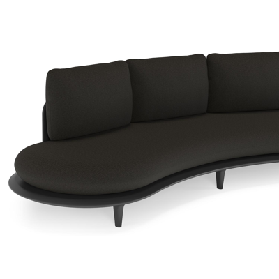 Salon de jardin Bomero en aluminium noir et coussins en all weather sunbrella® luxe heritage char