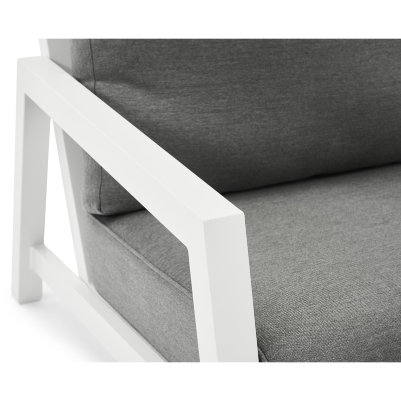Zen'so loungeset in wit aluminium met grijs weather+ softtouch