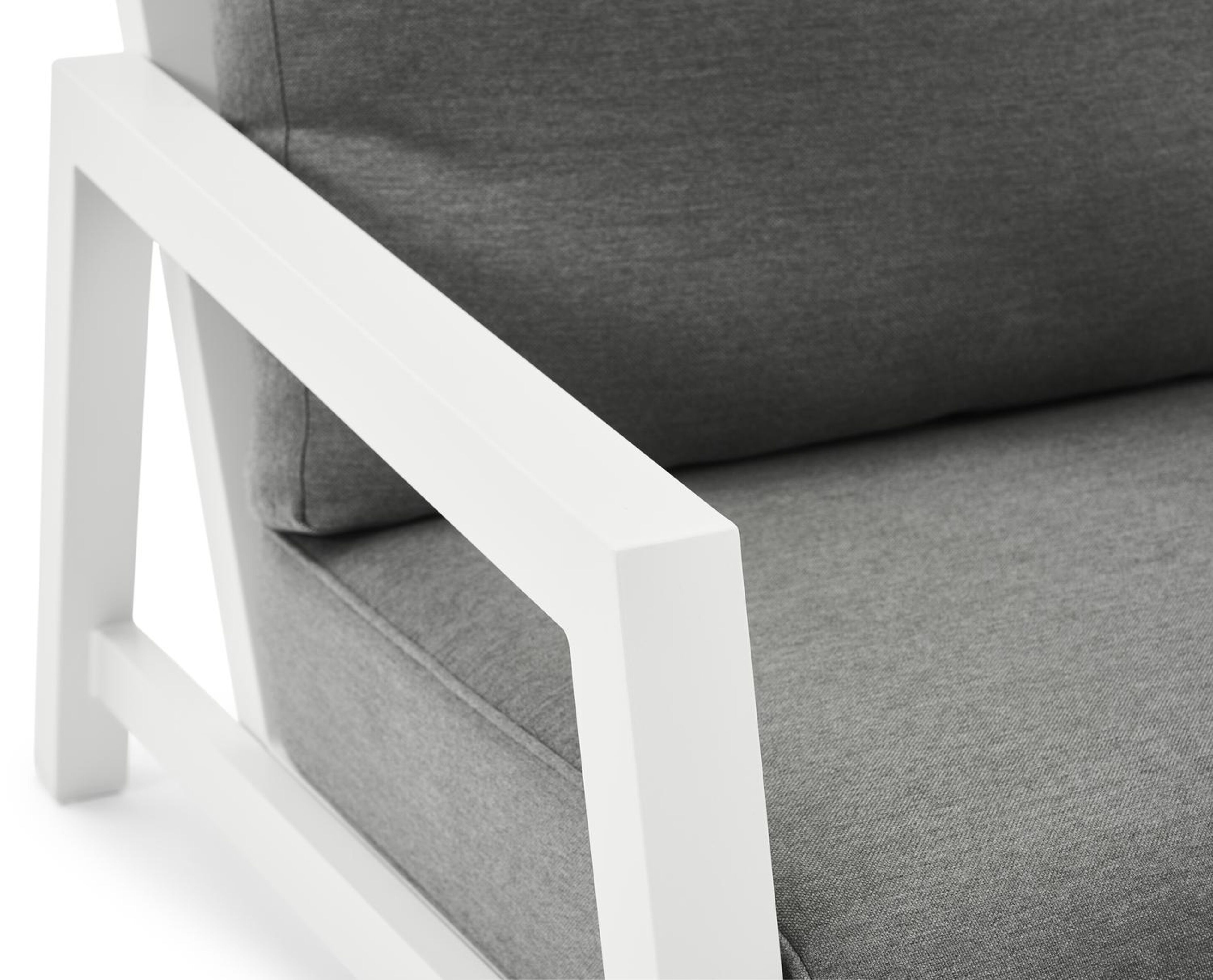 Zen'so loungeset in wit aluminium met grijs weather+ softtouch