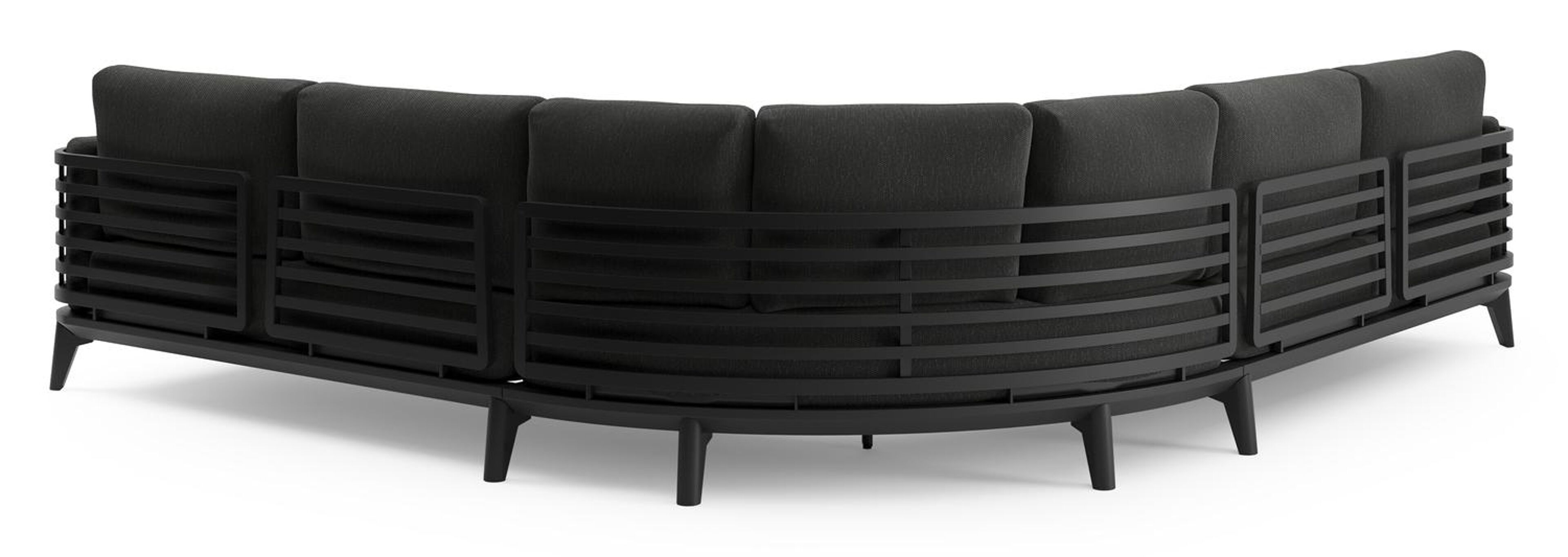 Mosa loungehoek in zwart aluminium met sky black weather+ softtouch kussen