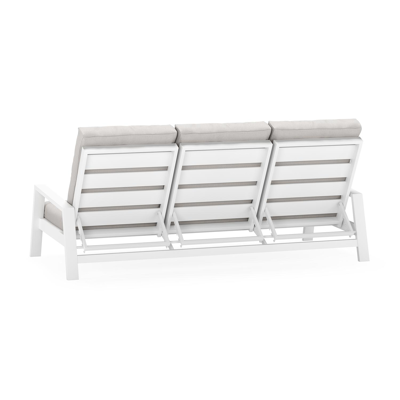 VENETO lounge 3-SEATER w/ADJ BACK alu WHITE+ AW SUNBRELLA PREMIUM