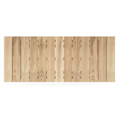 Table de bar Verato en aluminium noir et teck - Lg 170 x Larg. 70 x H 106 cm