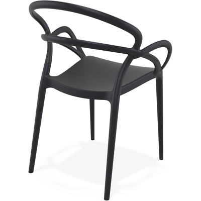 Mila stapelbare tuinstoel zwart - kunststof