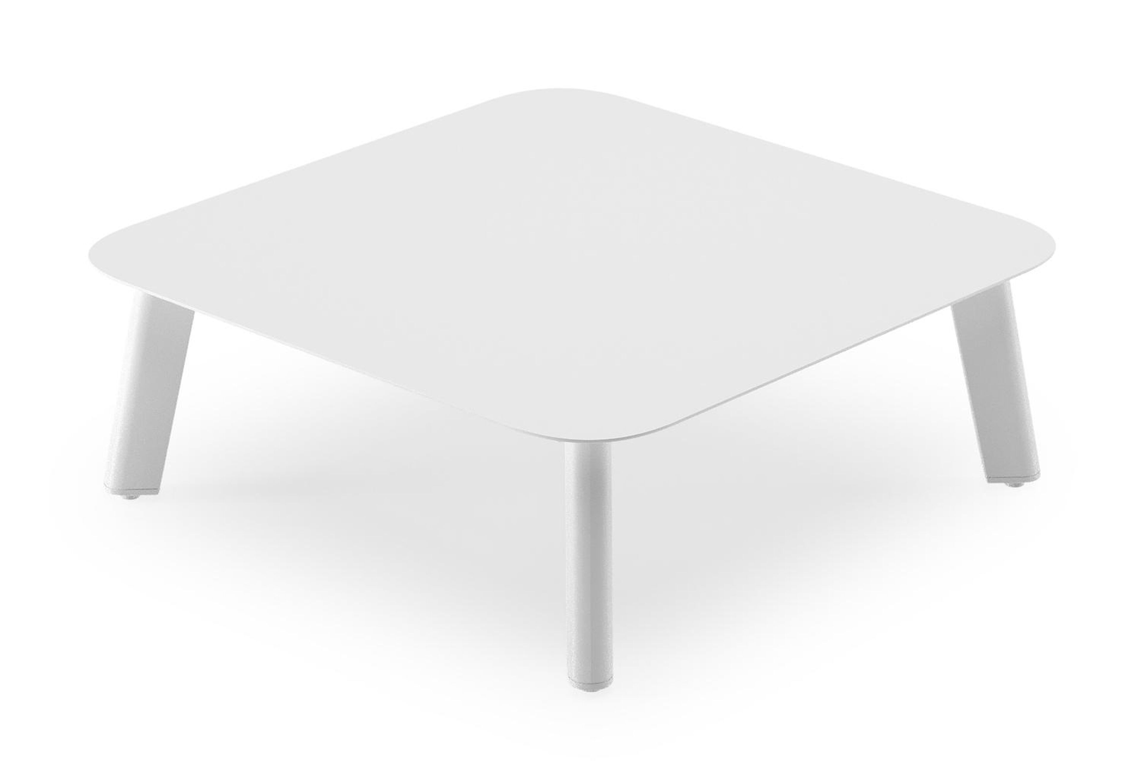 Table basse Mosa en aluminium blanc - Lg. 64 x Lrg. 64 x Haut. 21 cm