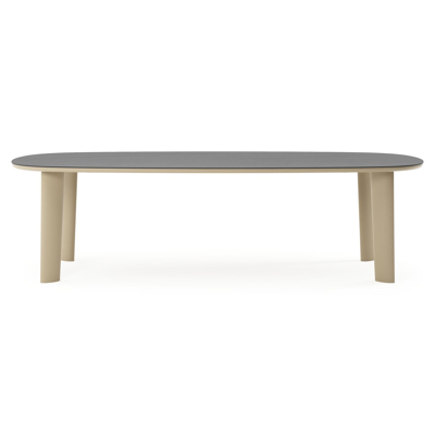 Amico tuintafel bombo in beige aluminium en volkeramiek Basalt Black - L 270 x B 125 x H 73.5 cm