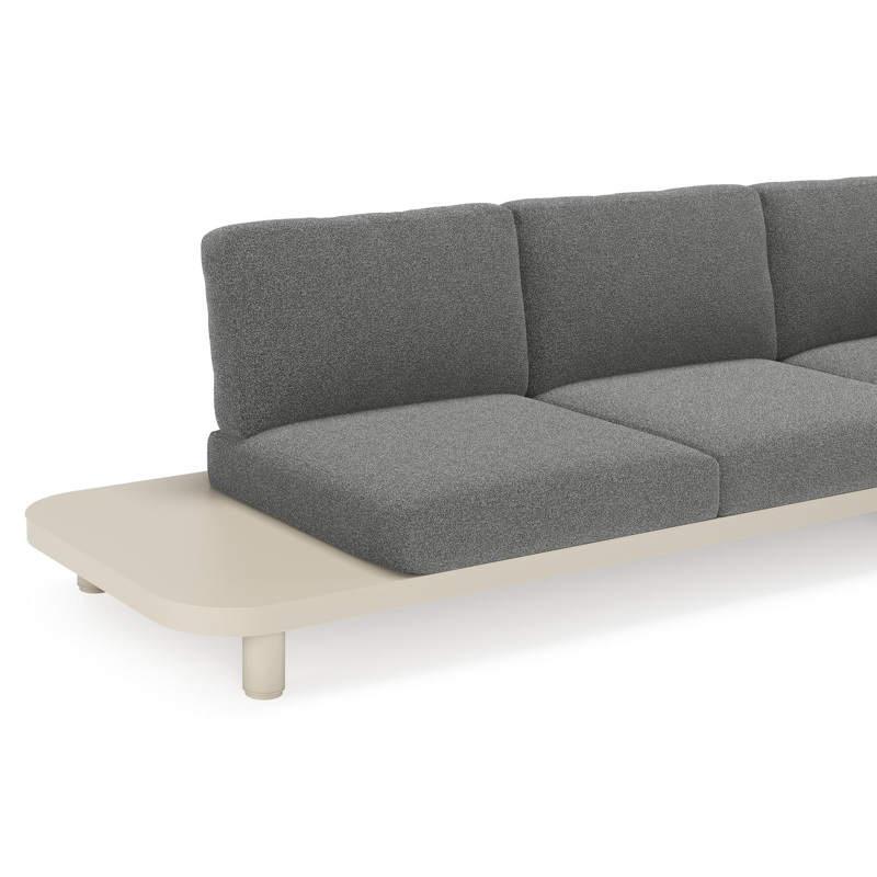 Salon de jardin d'angle Donato en aluminium beige et coussins en all weather cosytica catania black