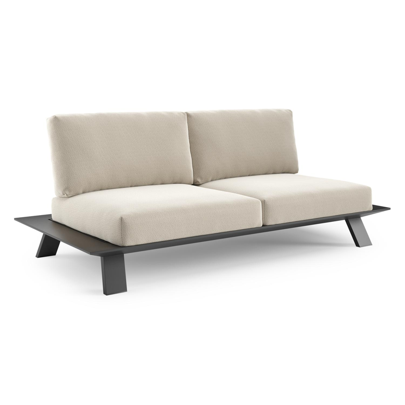 Cesano loungebank in zwart aluminium met lopi marble all weather Sunbrella® luxe kussen